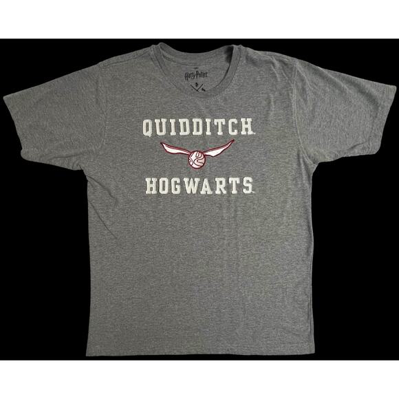 Harry Potter Embroidered Hogwarts Quidditch T-Shirt - XL - Gray- Wizarding World - Picture 9 of 12